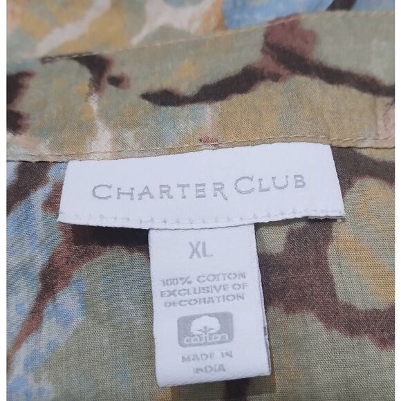 Charter club womens xl womens earth tone brown green lightweight shirt top - Picture 5 of 7